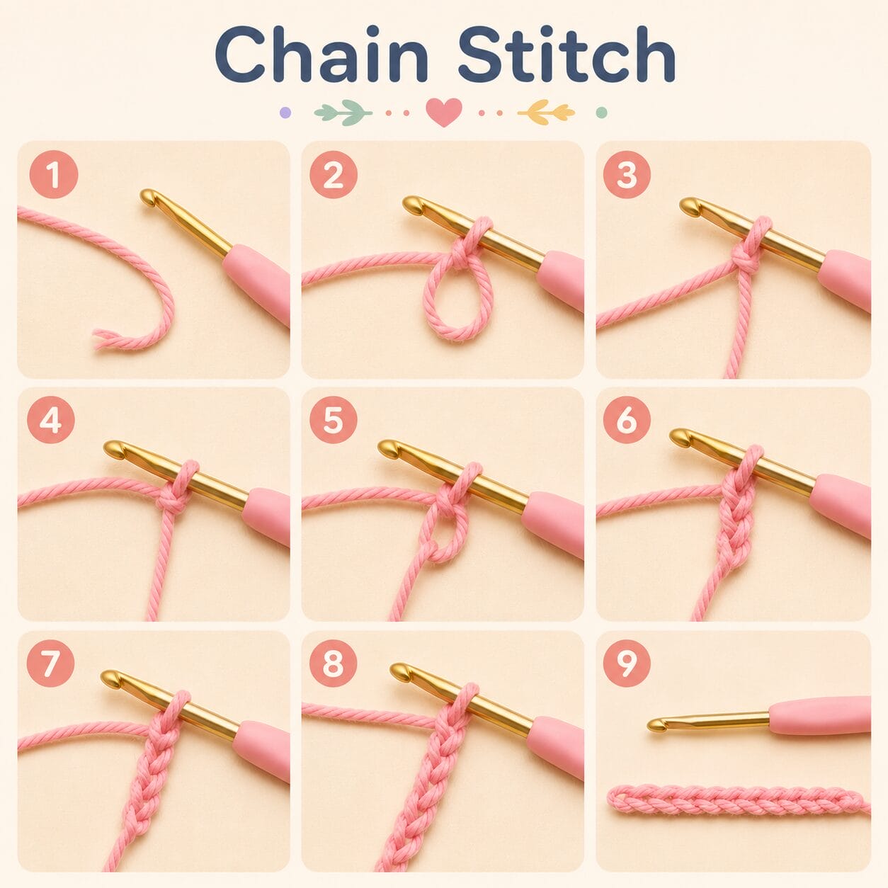 Chain stitch crochet guide