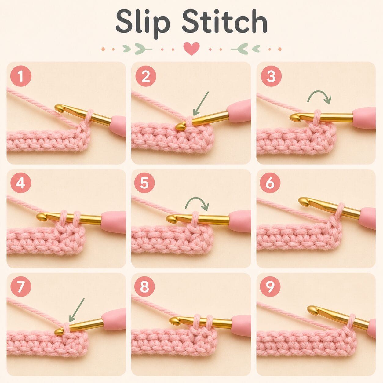 Slip stitch crochet guide