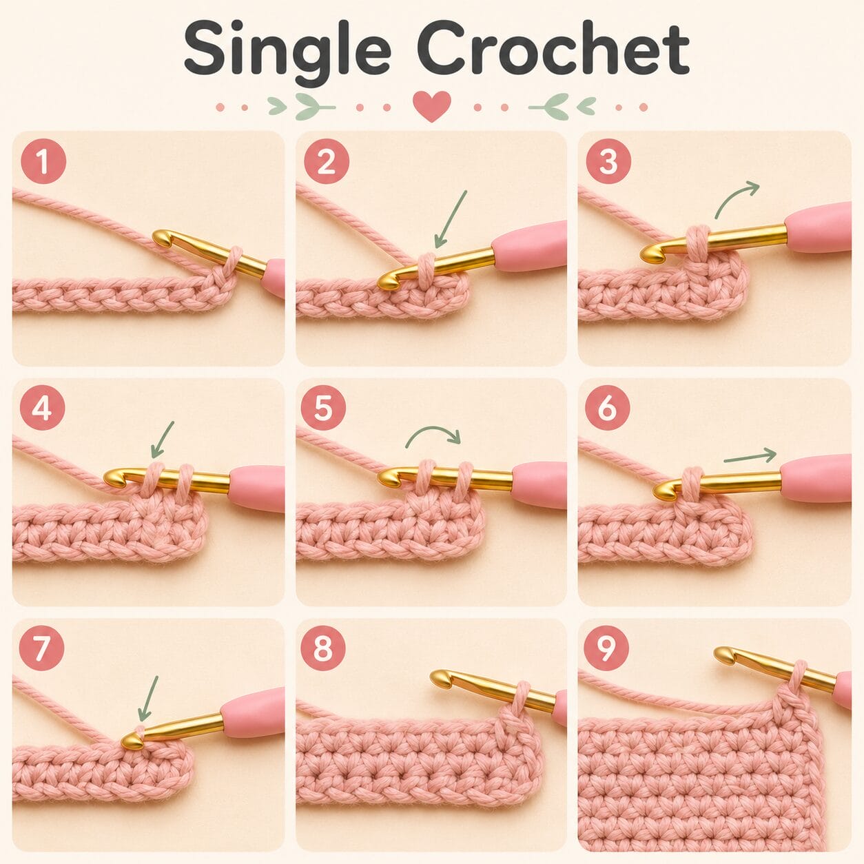 Single crochet stitch guide