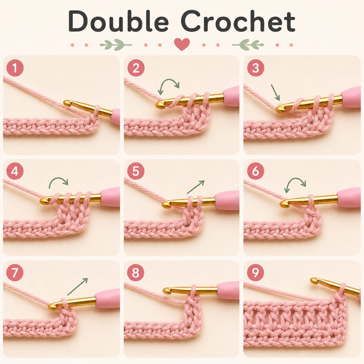 Double crochet stitch guide